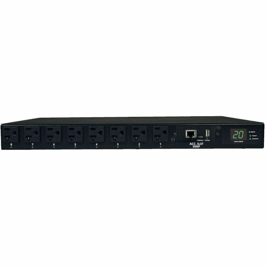 Tripp Lite by Eaton PDU 1.9kW Single-Phase Switched Automatic Transfer Switch PDU 2 120V L5-20P / 5-20P Inputs 16 5-15/20R Outputs 1U TAA