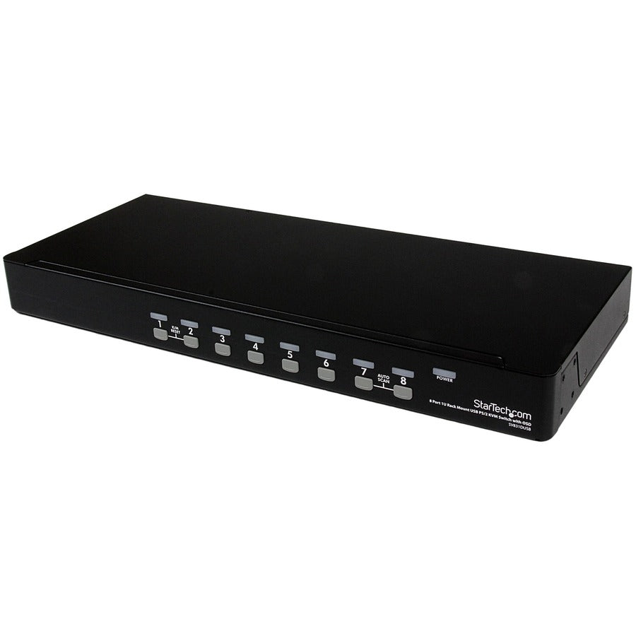 StarTech 8 Port 1U Rackmount USB PS/2 KVM Switch with OSD, TAA