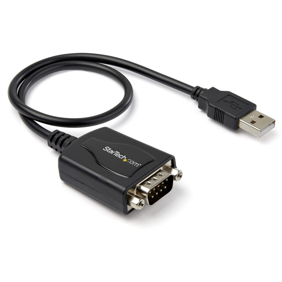 StarTech 1ft (30cm) 1-Port Professional USB to Serial Adapter Cable with COM Retention, USB to RS232 Adapter - TAA