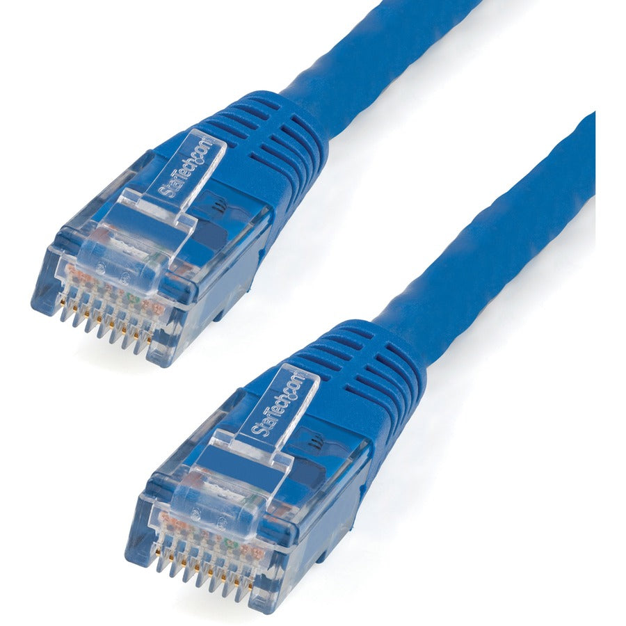 StarTech 100ft CAT6 Ethernet Cable - Blue Molded Gigabit - 100W PoE UTP 250Mhz - Category 6 Patch Cord UL Certified Wiring/TIA