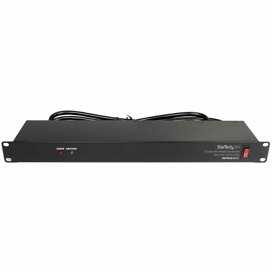 StarTech Rackmount PDU with 8 Outlets with Surge Protection - 19in Power Distribution Unit - 1U