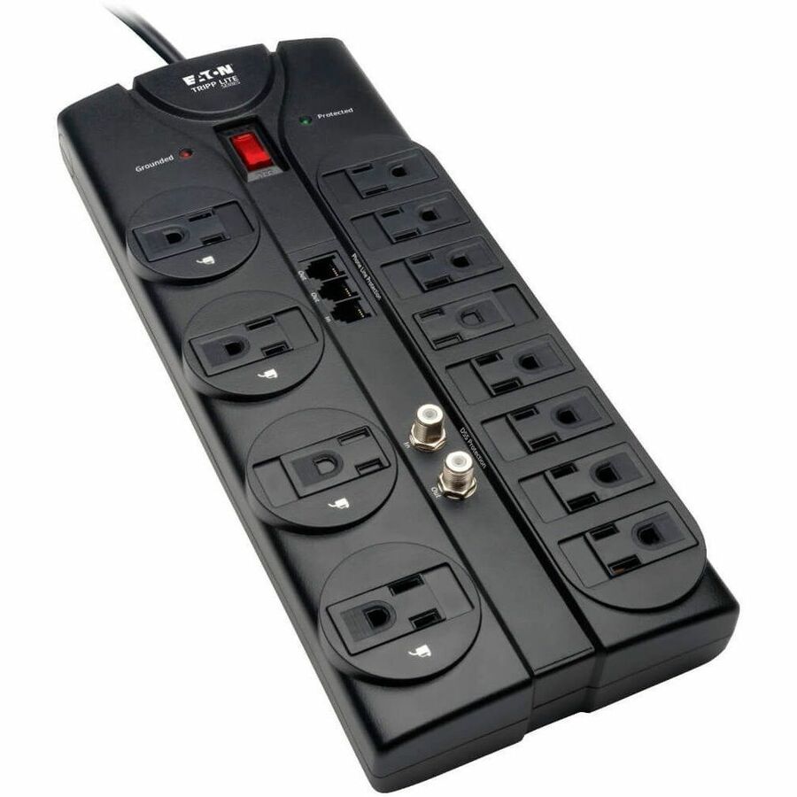 Tripp Lite by Eaton Protect It! 12-Outlet Surge Protector 8 ft. (2.43 m) Cord 2880 Joules Tel/Modem/Coaxial Protection