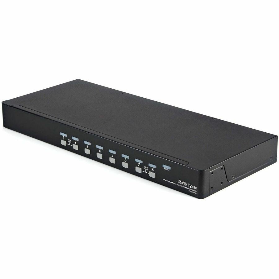 StarTech 8 Port 1U Rackmount USB KVM Switch Kit with OSD and Cables, TAA