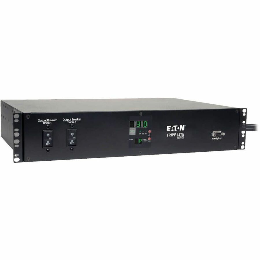 Eaton Tripp Lite Series 5.8kW Single-Phase Local Metered Automatic Transfer Switch PDU, Two 200-240V L6-30P Inputs, 16-C13 2-C19 & 1 L6-30R Outlet, 2U, TAA