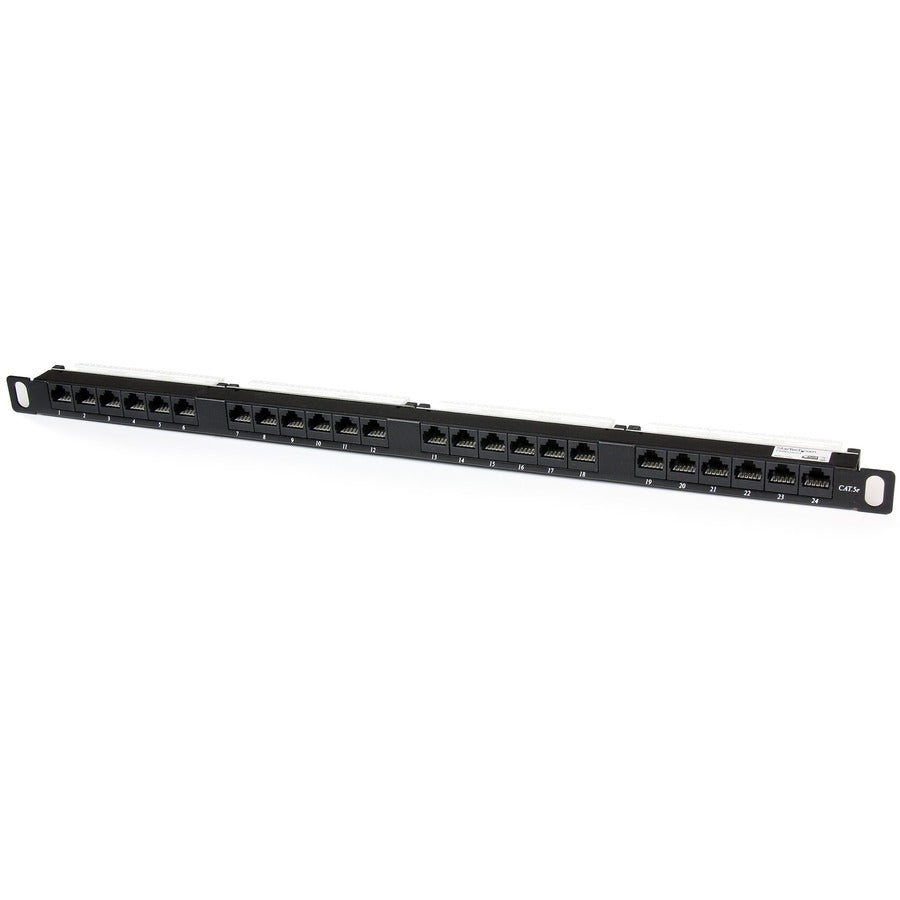 StarTech 24 Port 0.5U Cat5e Patch Panel - RJ45 Ethernet Rackmount Cat 5e 110 Patch Panel