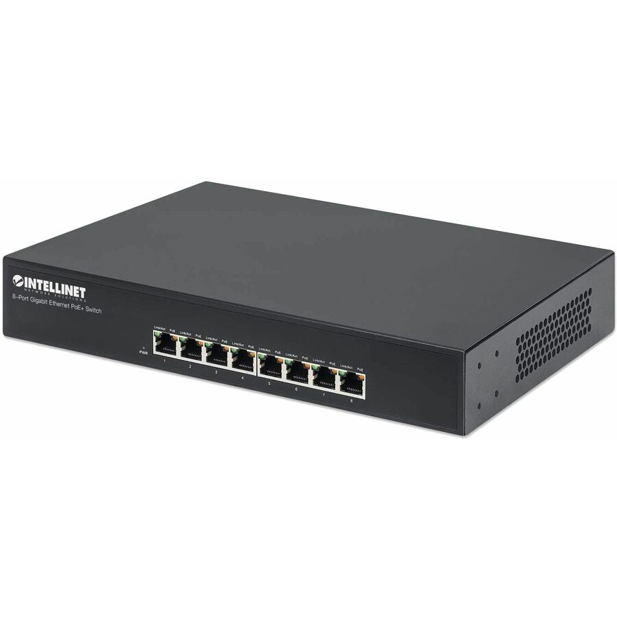 8-Port Gigabit Ethernet PoE+ Switch, 8 x PoE ports, IEEE 802.3at/af Power-over-Ethernet (PoE+/PoE), Endspan, Desktop, Box