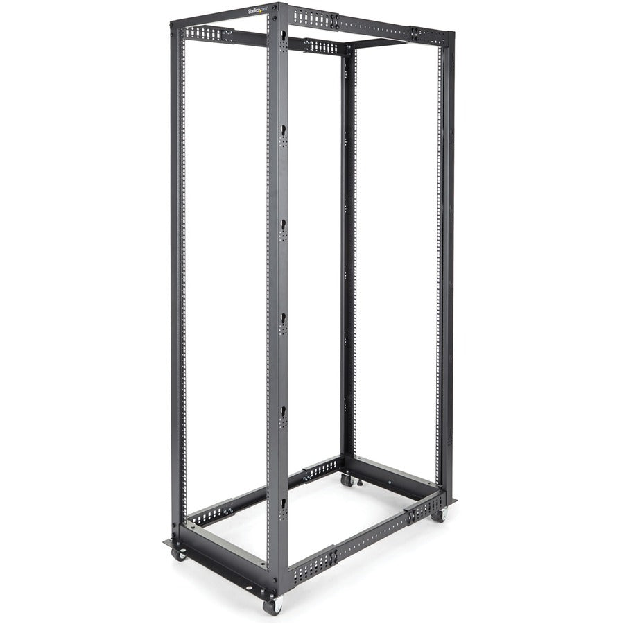 StarTech 4-Post 42U Mobile Open Frame Server Rack, 19" Network Rack with Casters, Rolling Rack for Computer/AV/Data/IT Equipment