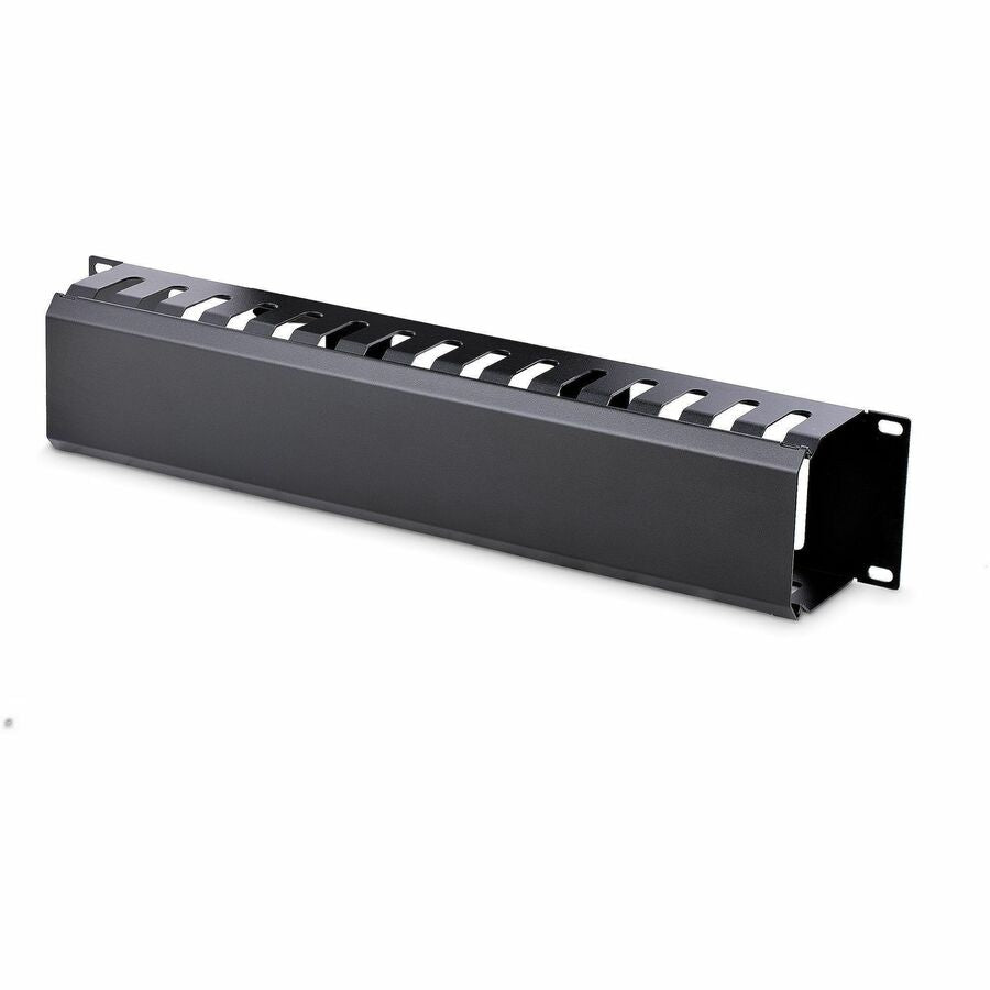 StarTech 2U Horizontal Finger Duct Rack Cable Management Panel with Cover