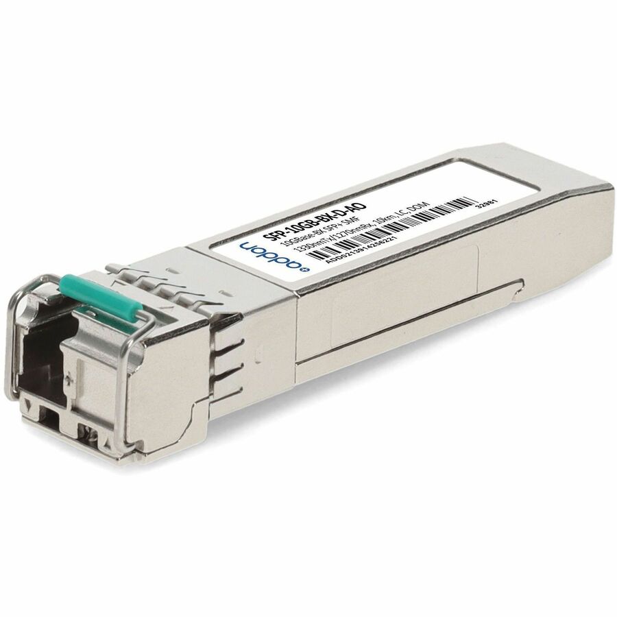 AddOn MSA and TAA Compliant 10GBase-BX SFP+ Transceiver (SMF, 1330nmTx/1270nmRx, 10km, LC, DOM)