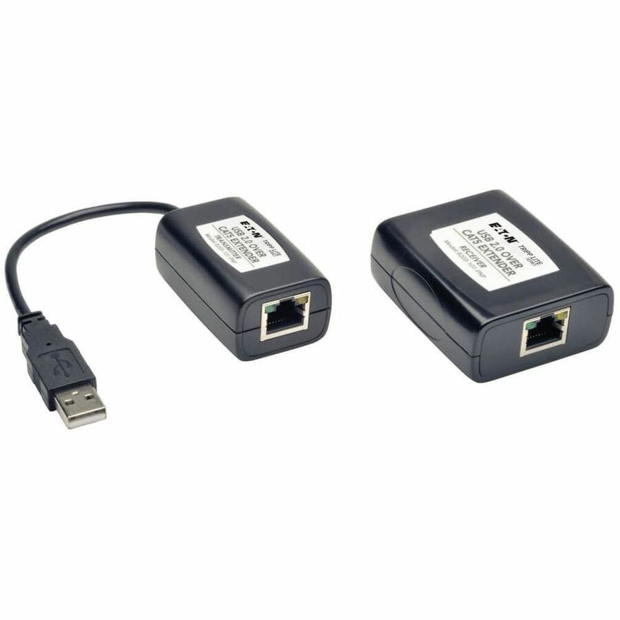 Tripp Lite by Eaton 1-Port Plug-and-Play USB 2.0 over Cat5/Cat6 Extender Kit Transmitter & Receiver USB up to 164.04 ft. (50M) TAA