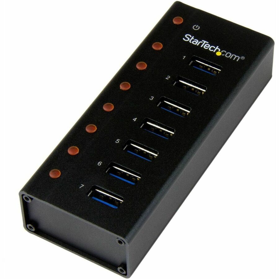 StarTech 7 Port USB 3.0 Hub - 5Gbps - Desktop or Wall-mountable Metal Enclosure