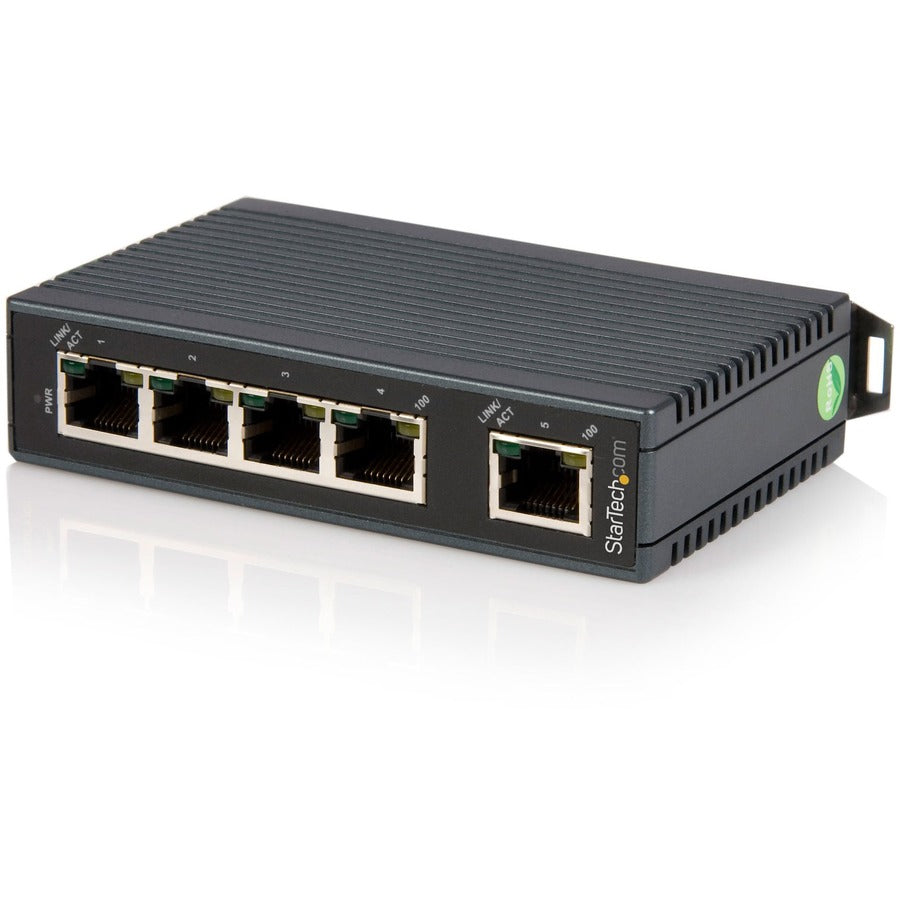 StarTech 5 Port Industrial Ethernet Switch, DIN Rail Mountable, TAA