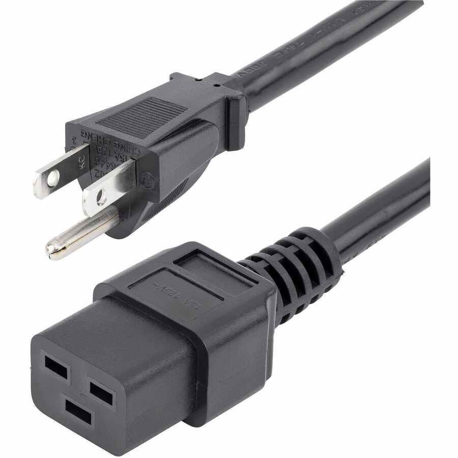 StarTech 6ft (1.8m) Heavy Duty Power Cord, NEMA 5-15P to C19, 15A 125V, 14AWG, Computer Power Cord, Heavy Gauge Power Cable
