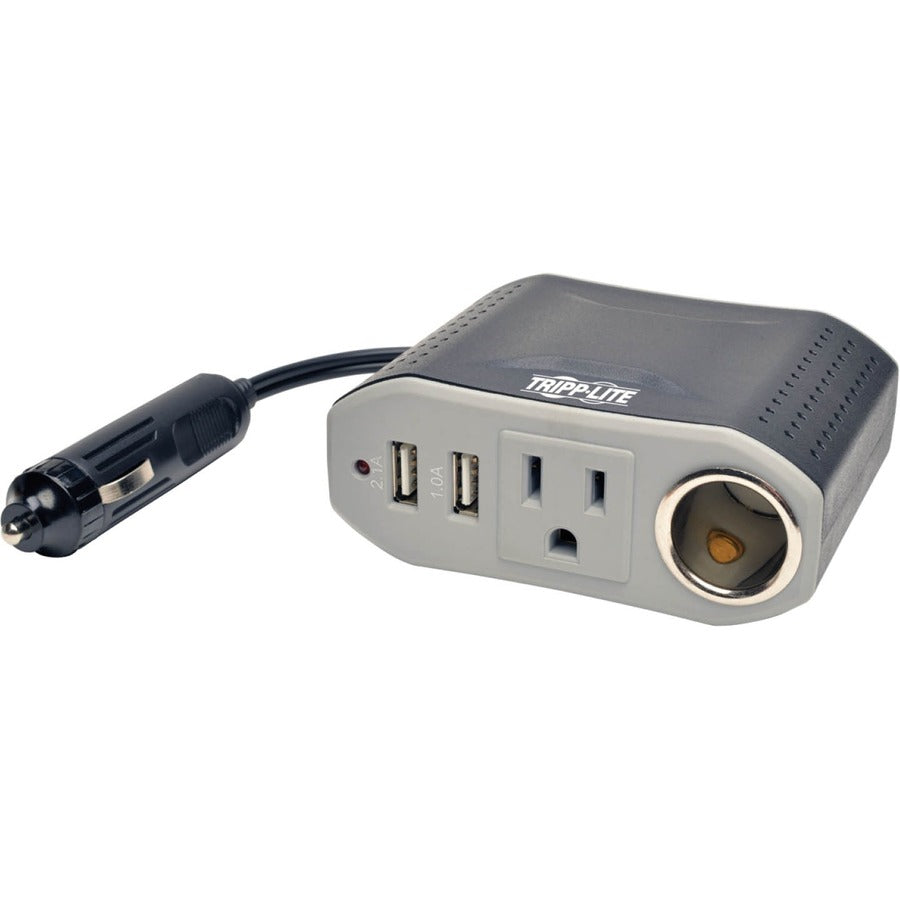 Tripp Lite by Eaton 100W PowerVerter Ultra-Compact Car Inverter with Outlet 12V CLA Receptacle and 2 USB Charging Ports