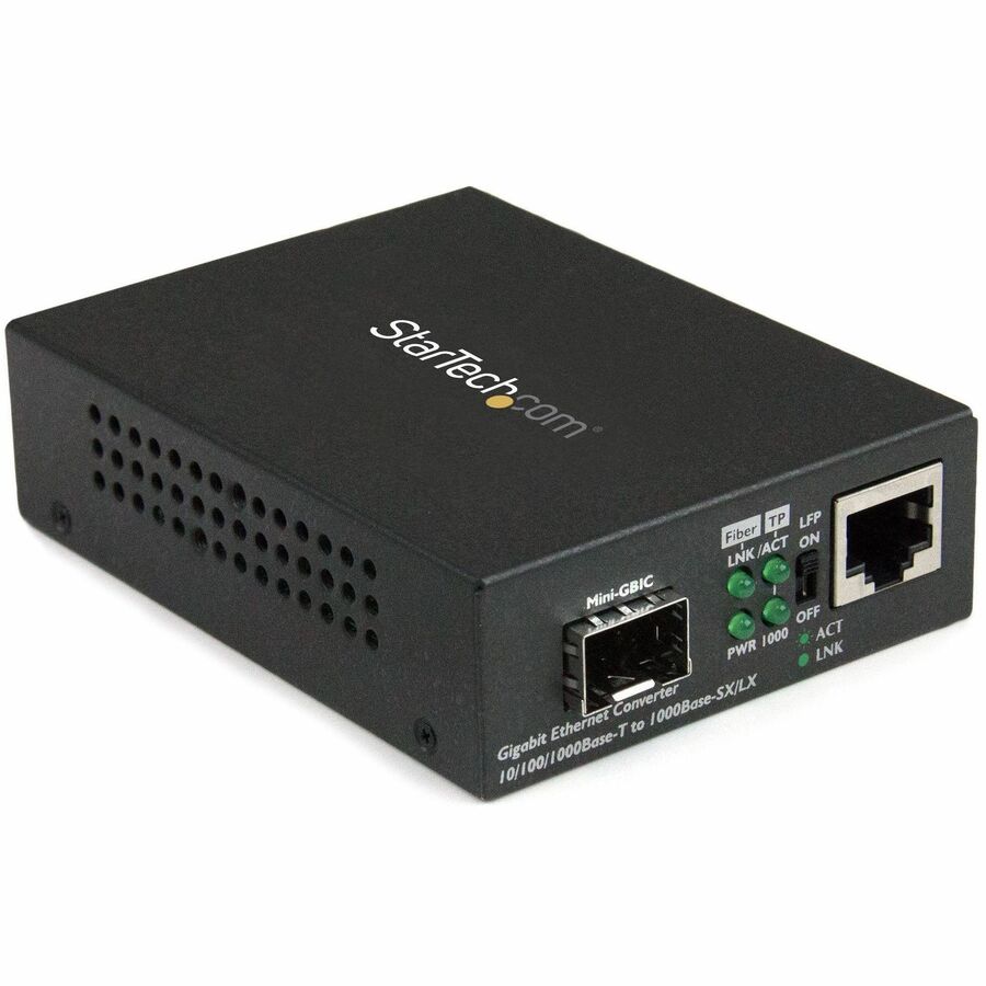 StarTech Gigabit Ethernet Fiber Media Converter with Open SFP Slot, Supports 10/100/1000 Networks, TAA