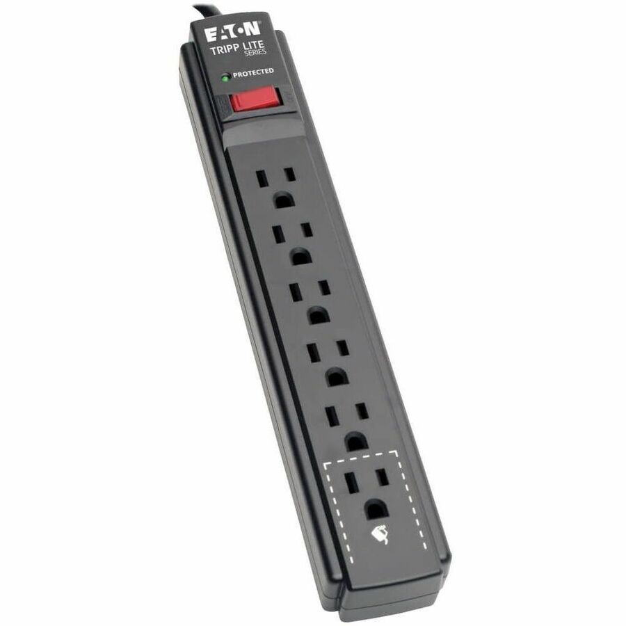 Tripp Lite by Eaton Protect It! 6-Outlet Surge Protector 15 ft. Cord 790 Joules Black Housing