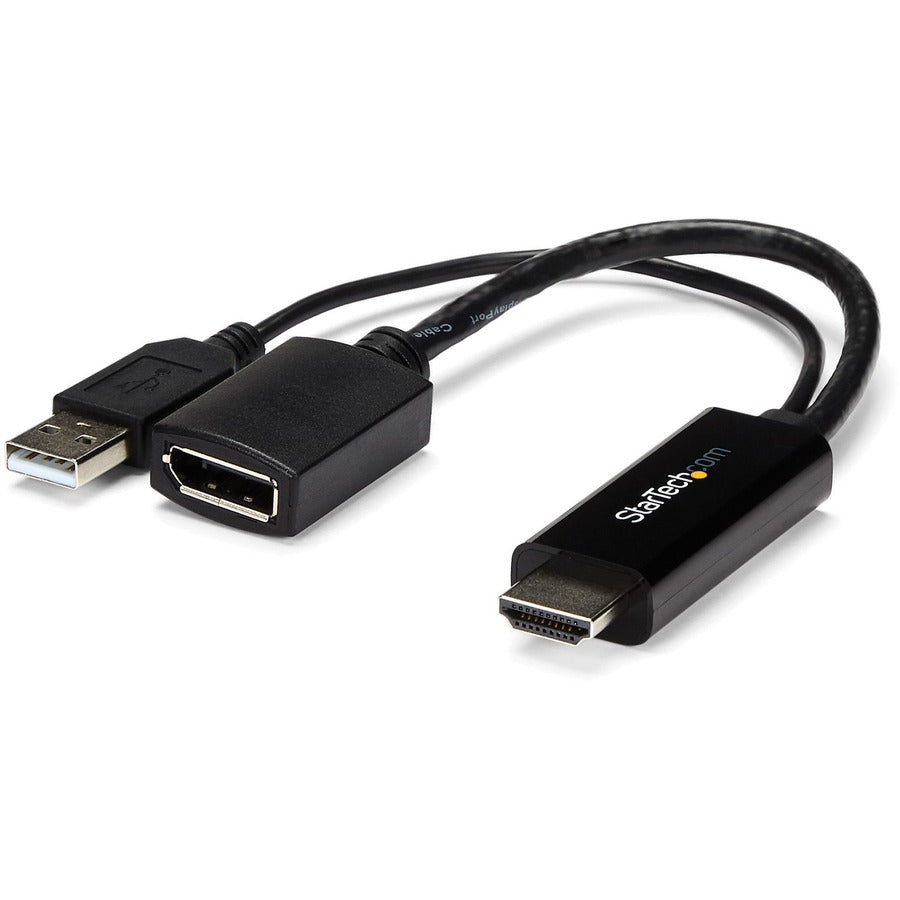 StarTech HDMI to DisplayPort Adapter - 4K 30Hz - HDMI to DisplayPort Converter - Compact HDMI to DP Adapter - USB-Powered