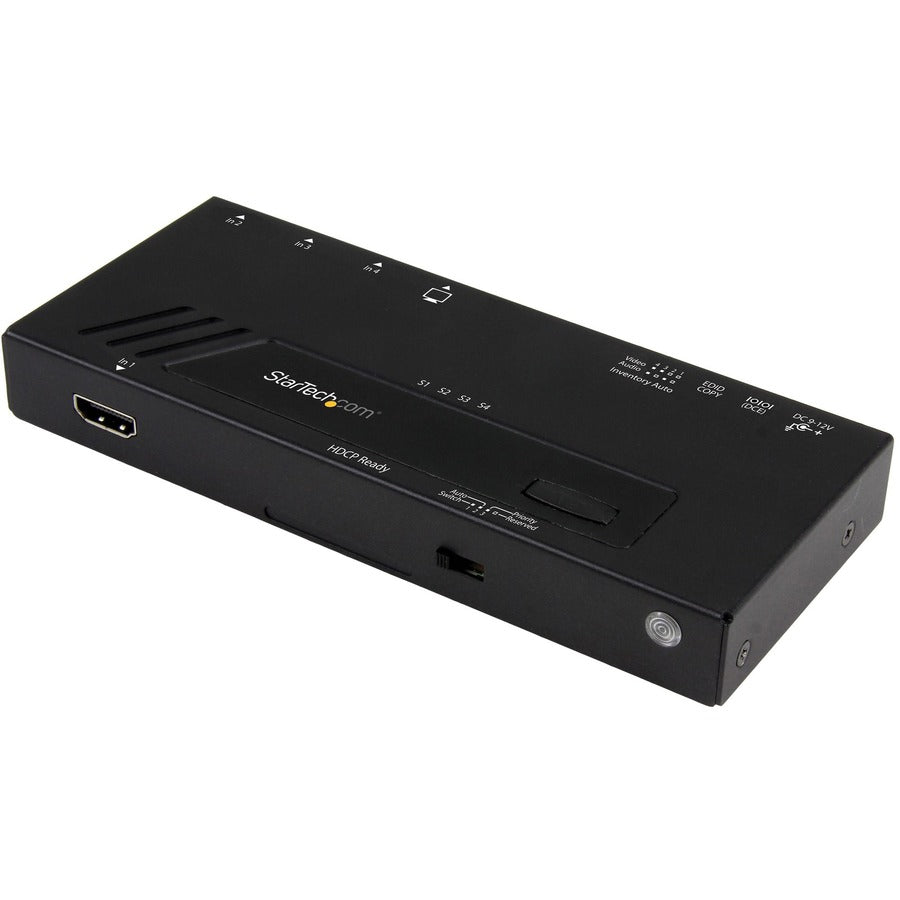 StarTech 4-Port HDMI Automatic Video Switch, 4K 2x1 HDMI Switch with Fast Switching, Auto-Sensing and Serial Control, TAA