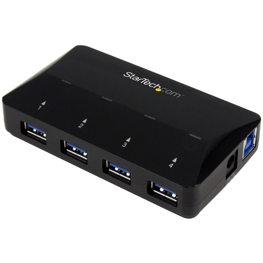 StarTech 4-Port USB 3.0 Hub plus Dedicated Charging Port - 5Gbps - 1 x 2.4A Port - Desktop USB Hub and Fast-Charging Station