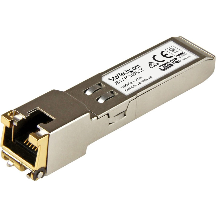 StarTech 10 pack HPE J8177C Compatible SFP Module - 1000BASE-T - 1GE Gigabit Ethernet SFP SFP to RJ45 Cat6/Cat5e - 100m