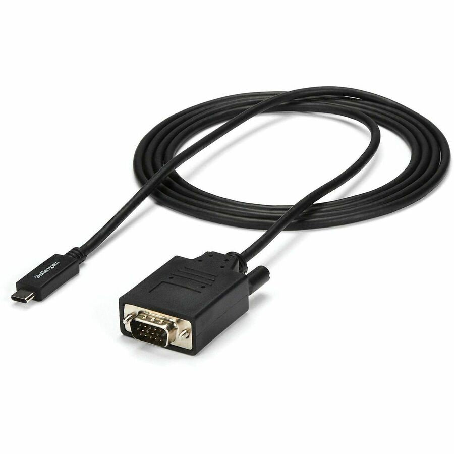 StarTech 6ft/2m USB C to VGA Cable - 1920x1200/1080p USB Type C DP Alt Mode to VGA Video Monitor Adapter Cable -Works w/ Thunderbolt 3