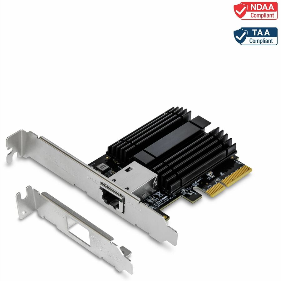 TRENDnet 10 Gigabit PCIe Network Adapter, Converts A PCIe Slot Into A 10G Ethernet Port, Supports 802.1Q Vlan, Includes Standard & Low-Profile Brackets, PCIe 2.0, PCIe 3.0, Silver, TEG-10GECTX
