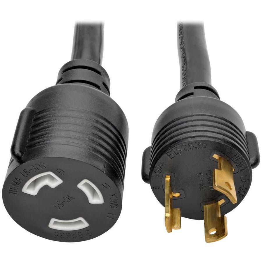 Tripp Lite by Eaton Power Extension Cord NEMA L5-30P to NEMA L5-30R- Heavy-Duty 30A 125V 10 AWG 10 ft. (3.05 m) Black Locking Connectors