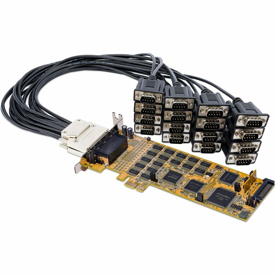 StarTech 16 Port PCI Express Serial Card, Low-Profile, High-Speed PCIe Serial Card with 16 DB9 RS232 Ports, TAA