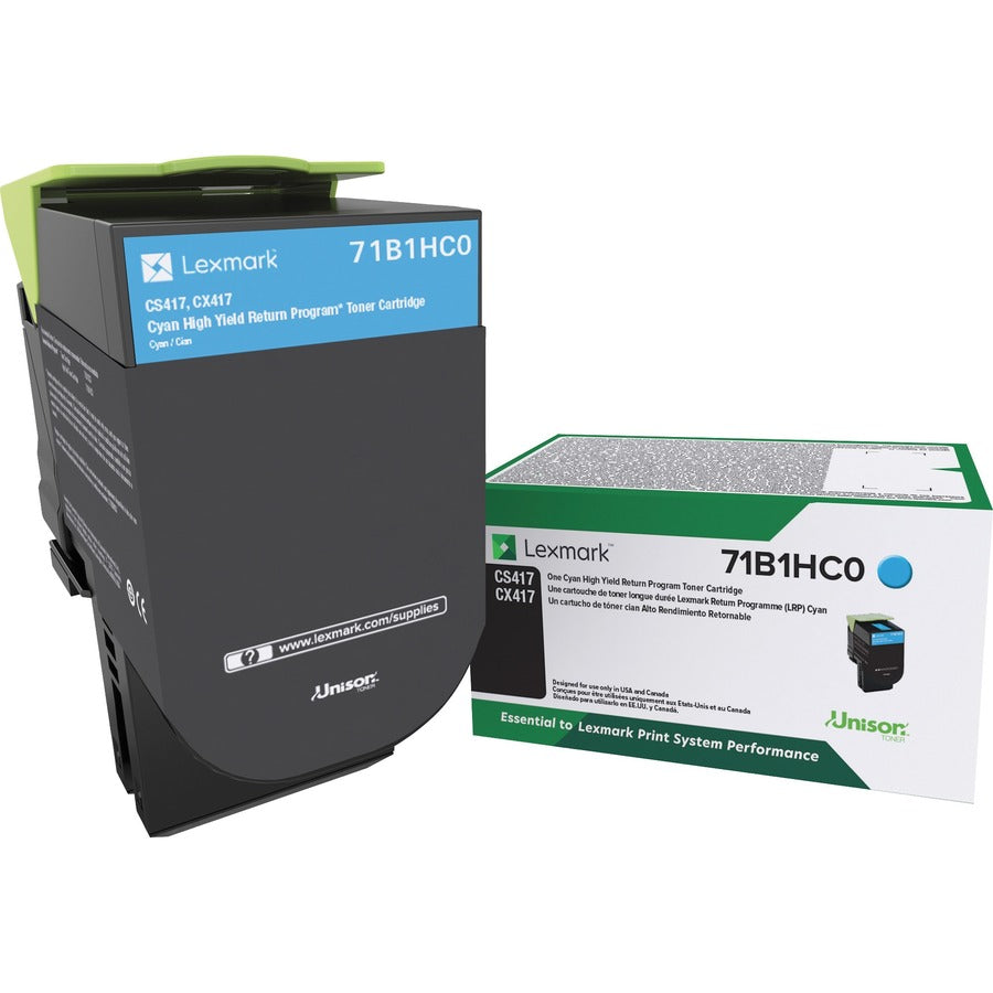 Lexmark Unison Original High Yield Laser Toner Cartridge - Cyan - 1 Each