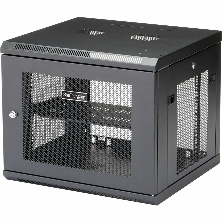 StarTech 4-Post 9U Wall Mount Network Cabinet, 19" Wall-Mounted Server Rack for Data / Computer Equipment, Small IT Rack Enclosure