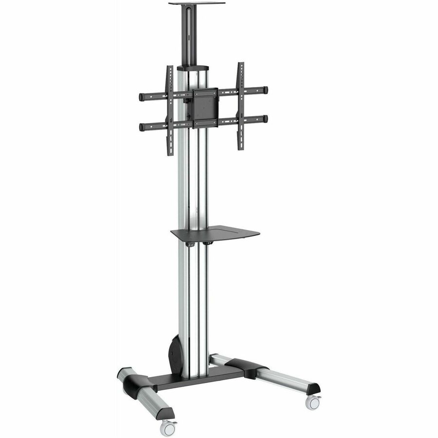 StarTech TV Cart - For 32" to 75" Displays - AV Cart - Height Adjustable - Lockable Wheels - Flat Screen TV Cart - Media Cart on Wheels