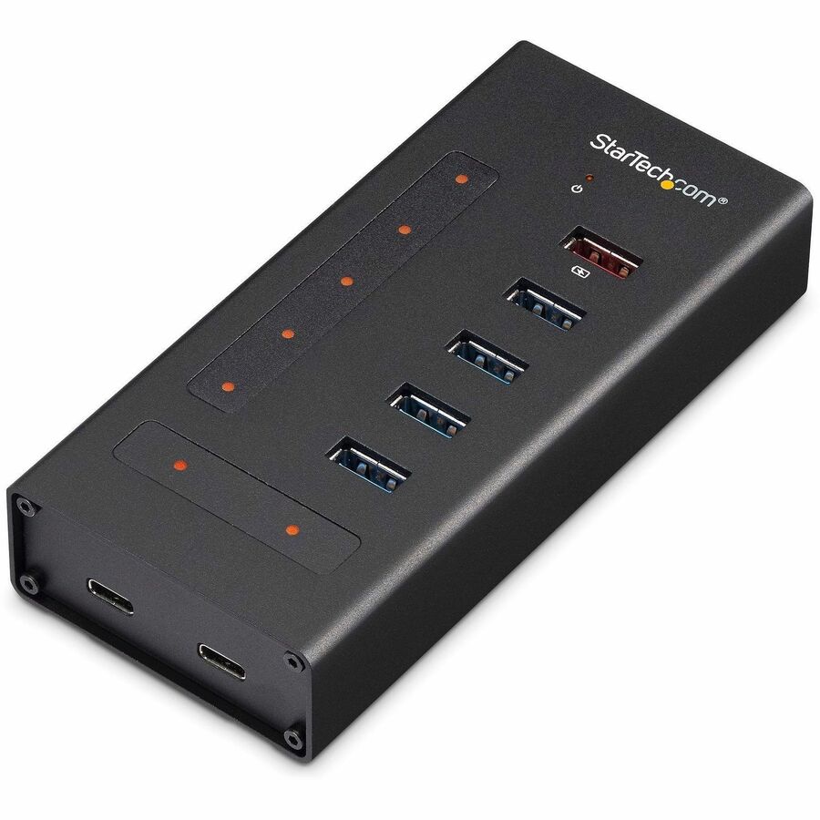 StarTech 7 Port USB C Hub - 2x USB-C & 5x USB-A - Mountable Metal USB 3.0 Type-C Hub - 5Gbps USB 3.2 Gen 1 - Self Powered - BC 1.2