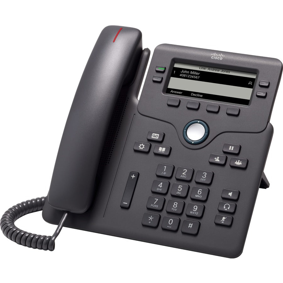 Cisco 6851 IP Phone - Corded - Corded - 3 Multiple Conferencing - Wall Mountable, Desktop - Charcoal