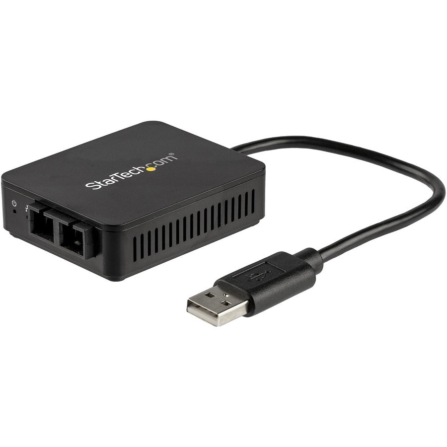 StarTech USB to Fiber Optic Converter - 100Mbps - USB 2.0 Network Adapter - 100Base-FX SC Duplex Multimode Fiber/MMF - 2Km - Compact