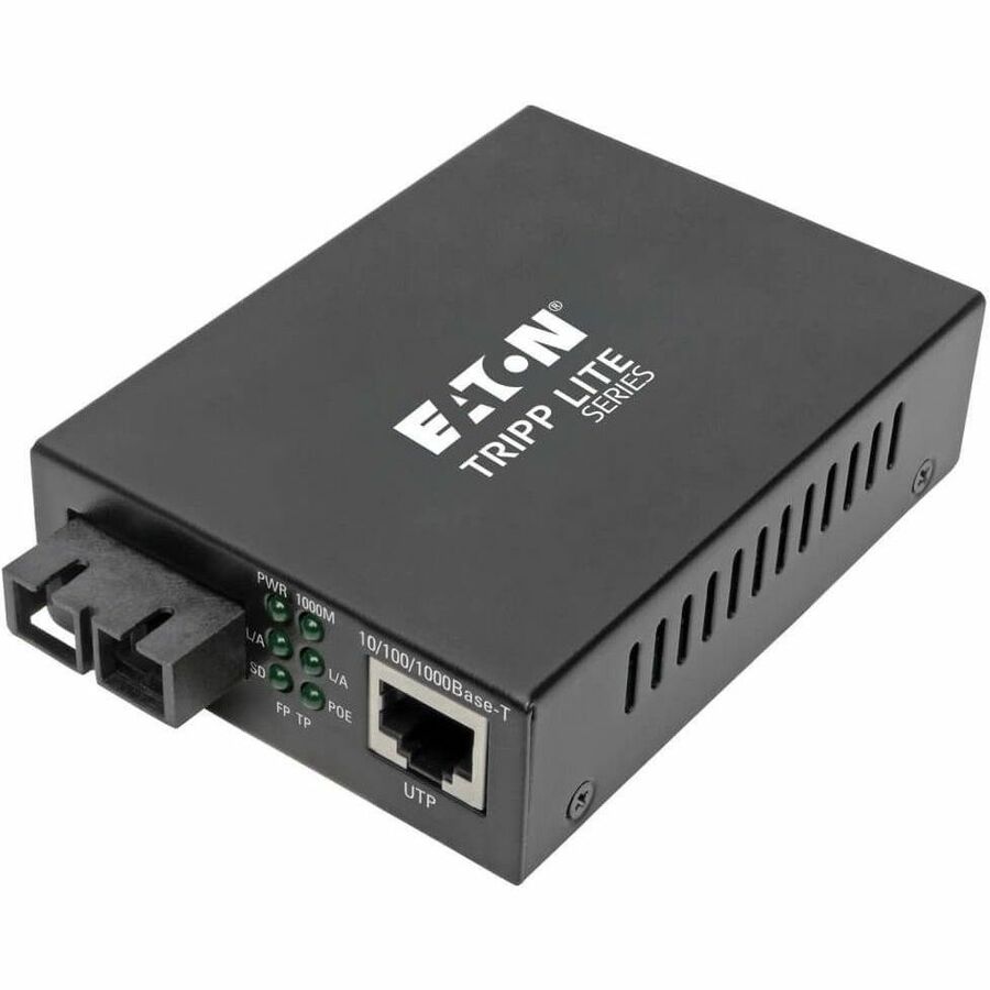 Tripp Lite by Eaton Gigabit Multimode Fiber to Ethernet Media Converter POE+ - 10/100/1000 SC 850 nm 550M (1804.46 ft.)