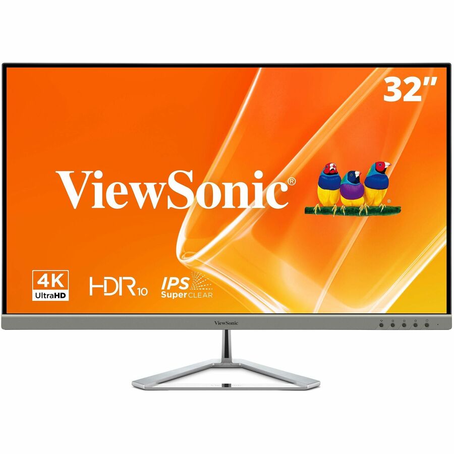 ViewSonic VX3276-4K-MHD 32 Inch 4K Monitor, IPS Display with HDR10 and Eye Care Technology for Ultimate Home and Office Entertainment, Ultra-Thin Bezels, DisplayPort for Daisy Chain, and HDMI Inputs
