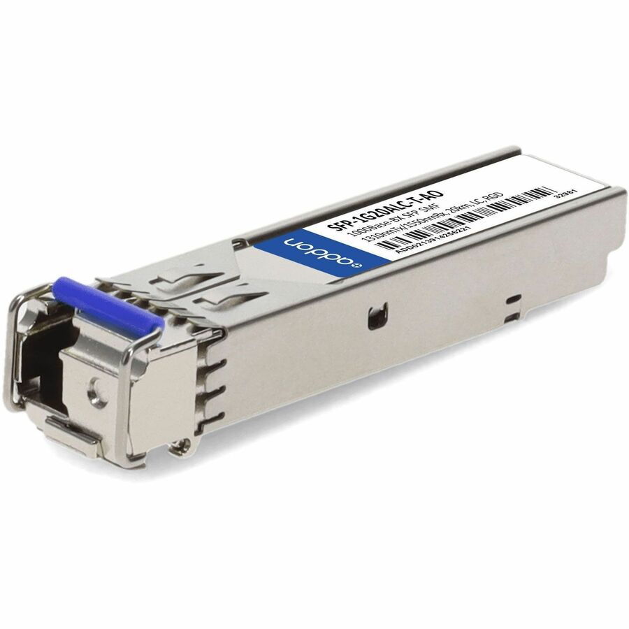 AddOn Moxa® SFP-1G20ALC-T Compatible TAA 1000Base-BX SFP Transceiver (SMF, 1310nmTx/1550nmRx, 20km, LC, DOM, -40 to 85C)