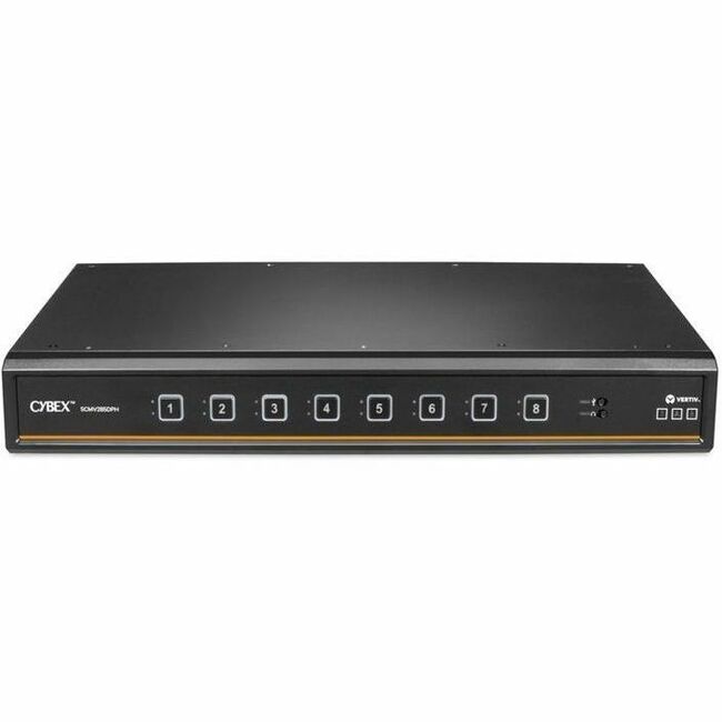 Vertiv Avocent Cybex Secure MultiViewer KVM Switch, 8 Port, Cursor Navigation Switching, NIAP Version 4.0 Certified, TAA Compliant (SCMV285DPH-400)