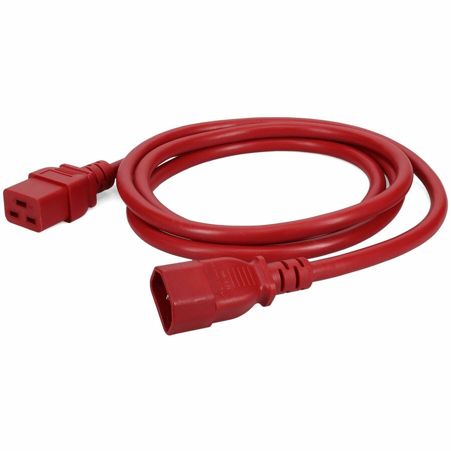 AddOn 6ft C14 Male to C19 Female 14AWG 100-250V at 15A Red Power Cable