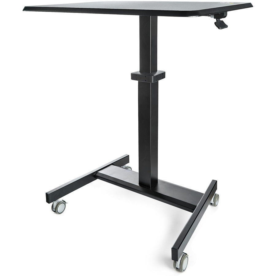StarTech Mobile Standing Desk - Portable Sit-Stand Ergonomic Height Adjustable Cart on Wheels - Rolling Computer/Laptop Workstation