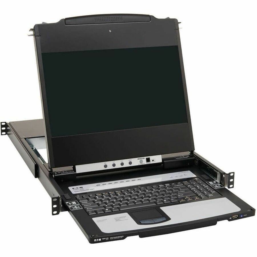 Tripp Lite by Eaton NetDirector 8-Port DisplayPort KVM Switch Console with 17 in. LCD IP Remote Access Dual Rail 1U Rack-Mount