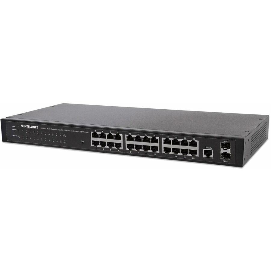 24-Port Network Switch, 24-Port (RJ45), Rackmount, Gigabit, 4 SFP, Ethernet Web-Smart, 10/100/1000 Mbit