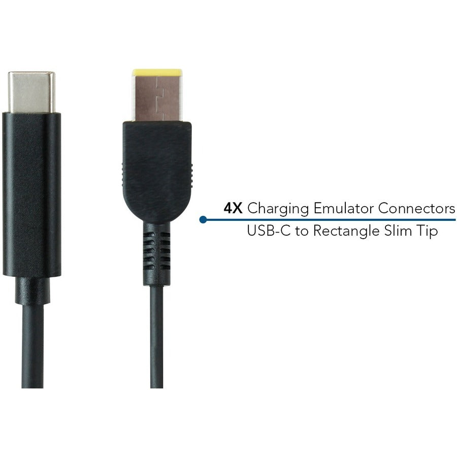 JAR Systems Emulator Charging Cables for Lenovo Devices 4-Pack of USB-C PD to 11.00 x 4.50 mm Rectangle Slim Tip Connectors