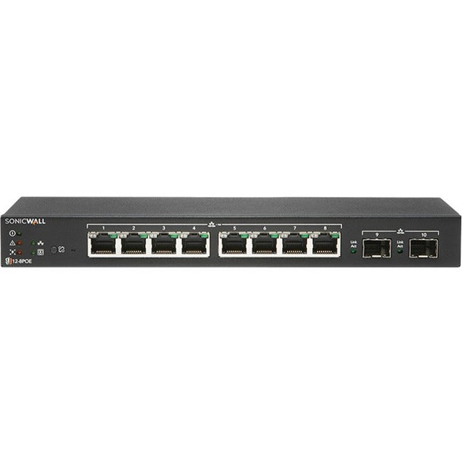 SonicWall SWITCH SWS12-8POE WITH WIRELESS NETWORK MANAGEMENT ESSENTIAL AND SUPPORT 3YR