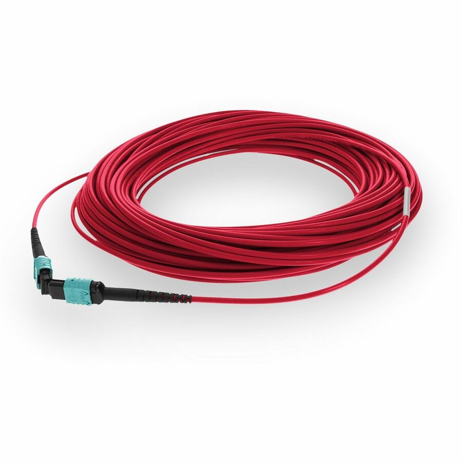 AddOn 15m MPO/UPC to MPO/UPC Red OM4 OFNR (Riser-Rated) 12-Strand Fiber Patch Cable