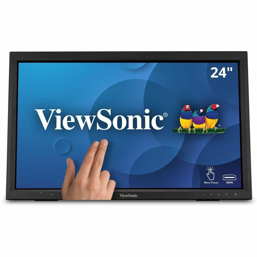 ViewSonic TD2423D 24 Inch 1080p Touch Screen Monitor, 10-Point Multi IR Touch for Retail POS and Kiosk, 7H Scratch-Resistant Glass, Eye Care, 100x100mm VESA Compatible, HDMI, VGA, DisplayPort, USB Hub