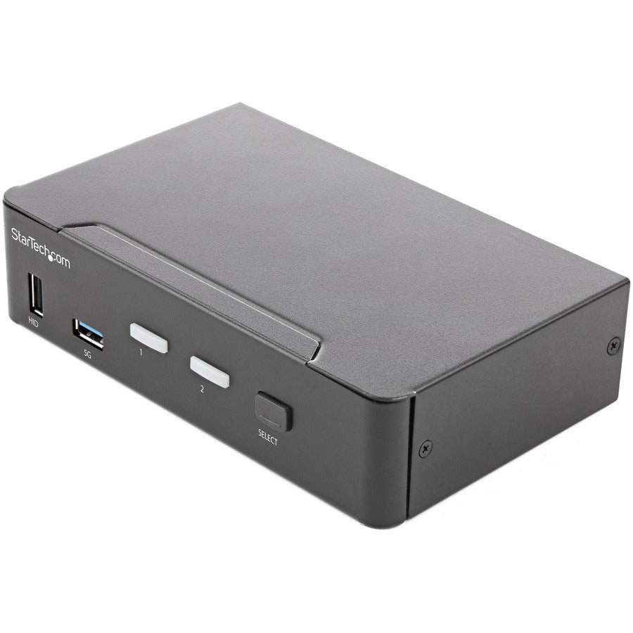 StarTech 2 Port HDMI KVM Switch 4K 60Hz UHD HDR, HDMI 2.0 Single Monitor, 2 Port USB 3.0 Hub, 4x USB HID, Audio, Hotkey Switching, TAA