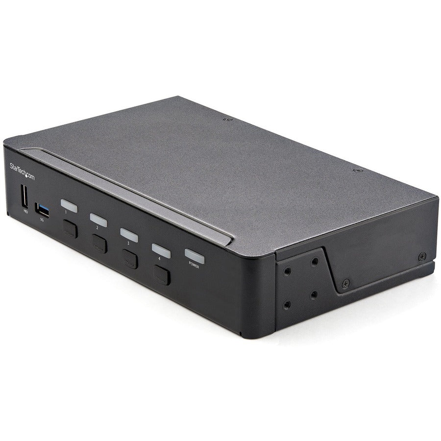 StarTech 4 Port HDMI KVM Switch 4K 60Hz UHD HDR, HDMI 2.0 Single Monitor, 2 Port USB 3.0 Hub, 4x USB HID, Audio, Hotkey Switching, TAA