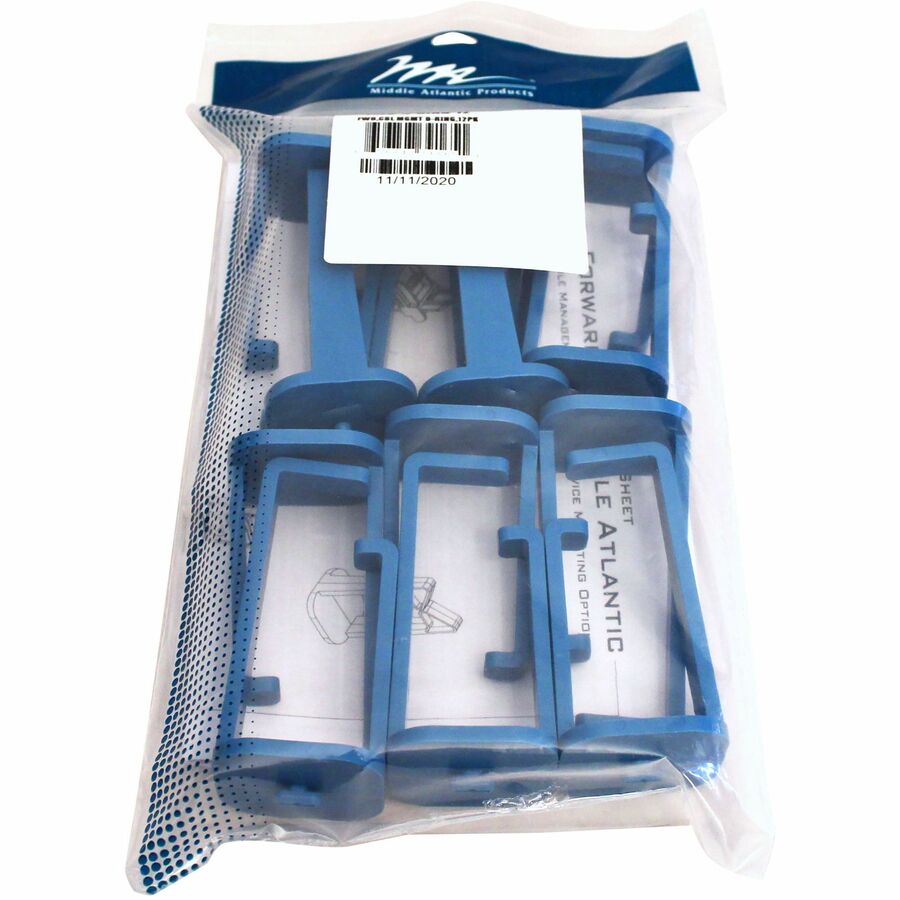 Middle Atlantic Forward D Style Ring Cable Management - D Shaped - 12 Pack