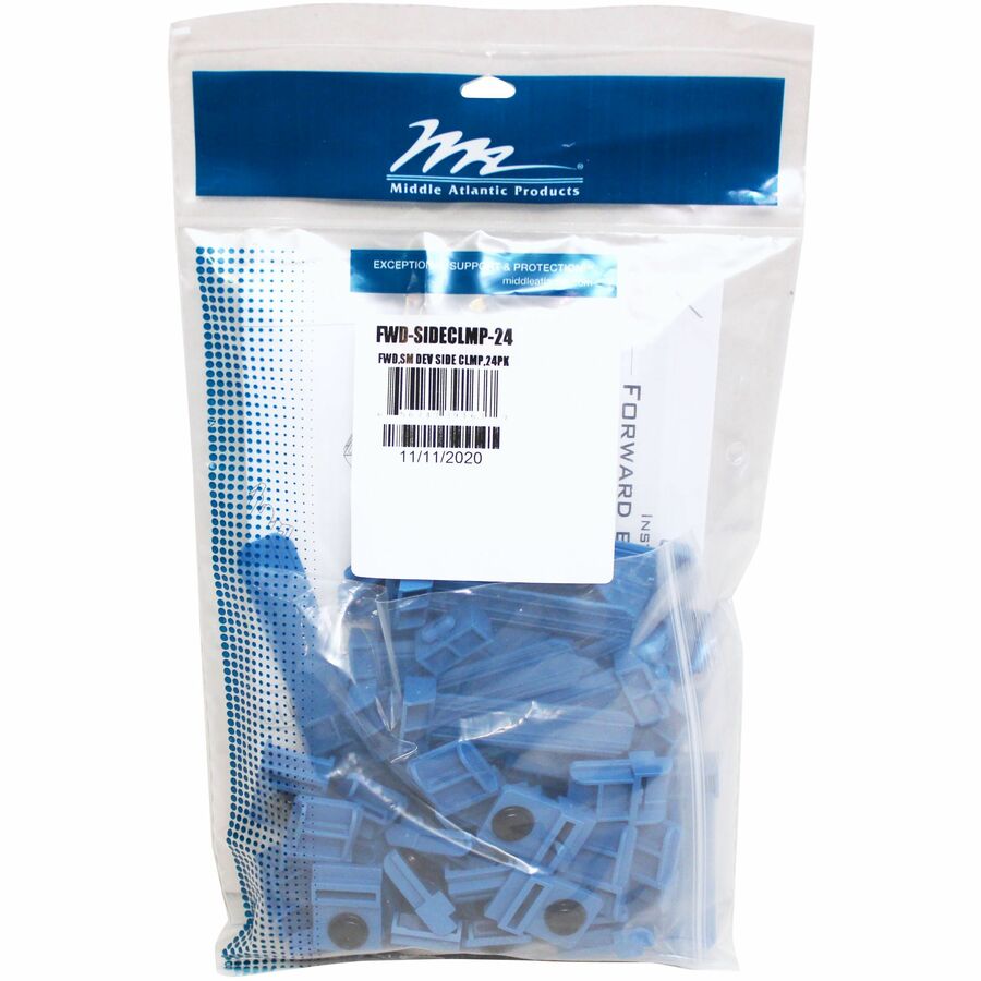 Middle Atlantic Forward Small Device Mounting Clamps - 24 Pack - Blue